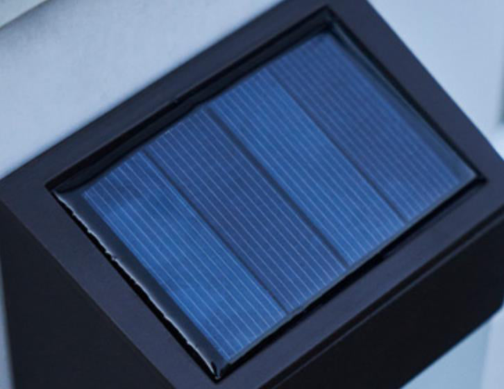 Sleek Solar Wall Light with Glass Shade in Contemporary Design