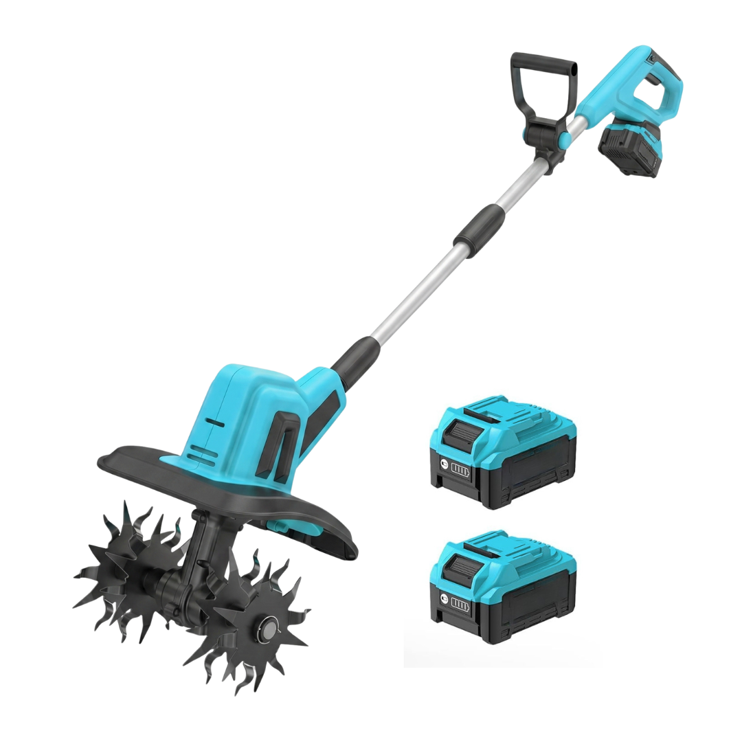 Garden Tiller Cultivator with Steel Tines - 20V Battery Operated Tool