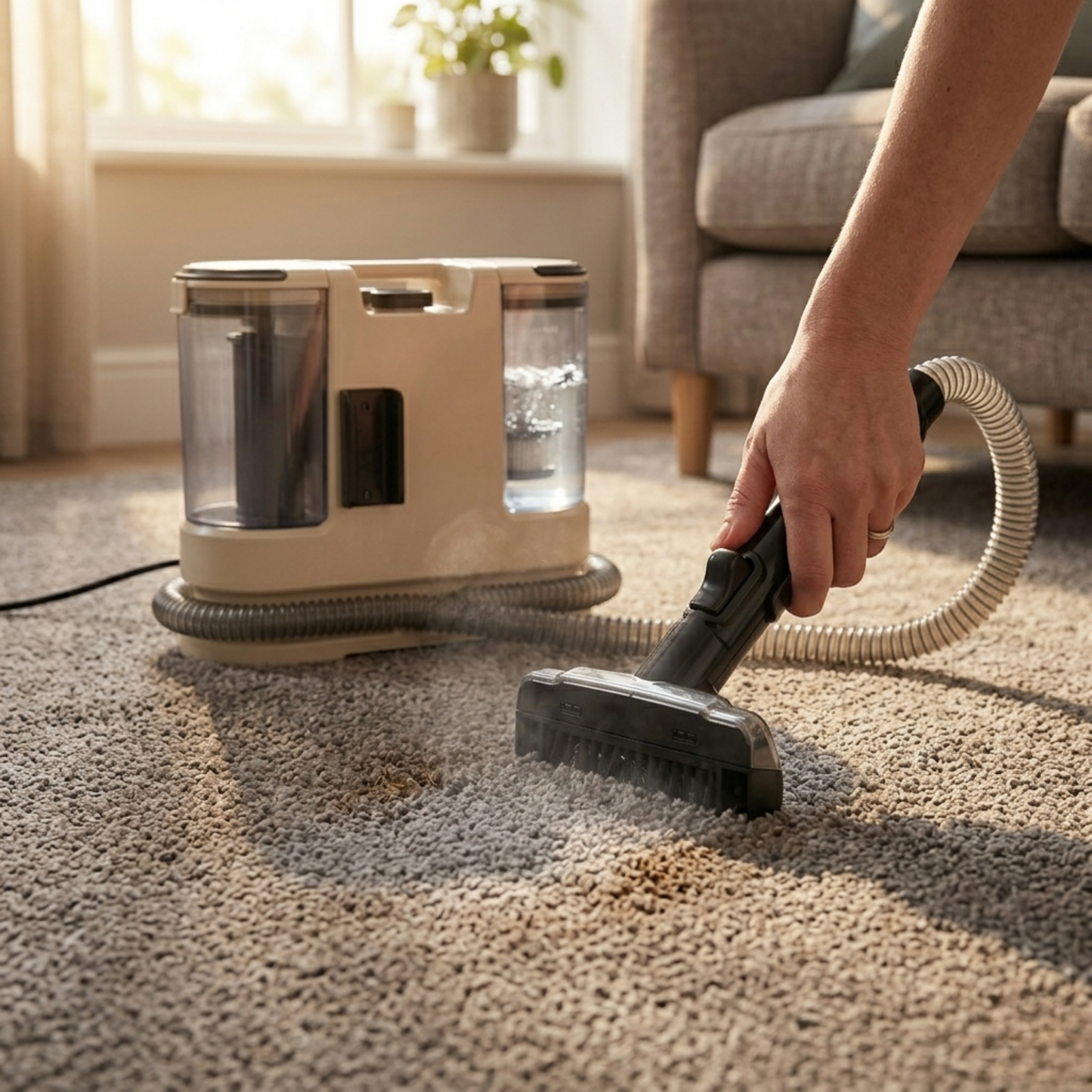 Portable Upholstery Cleaner 21Kpa with Dual Tank Water System