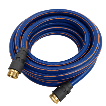 25 ft Garden Hose with Metal Fittings – Non-Expandable Hybrid Polymer