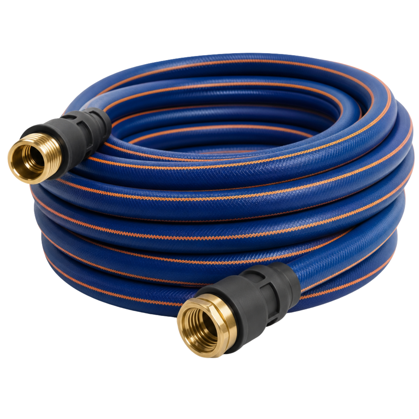 25 ft Garden Hose with Metal Fittings – Non-Expandable Hybrid Polymer