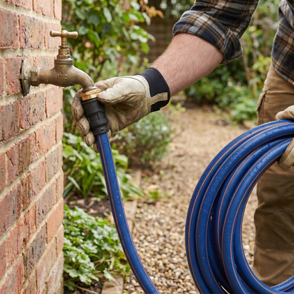 25 ft Garden Hose with Metal Fittings – Non-Expandable Hybrid Polymer