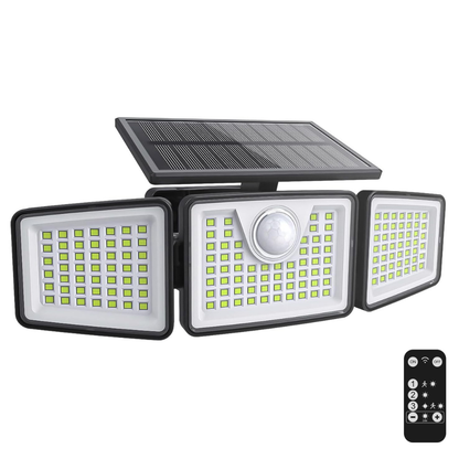 Outdoor Solar Floodlight 2500 Lumens with Motion Detector and Remote