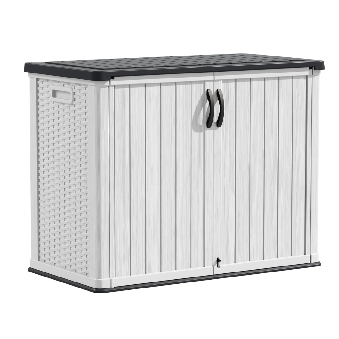 Waterproof Resin Outdoor Storage Cabinet – 26 Cubic Feet with Lock
