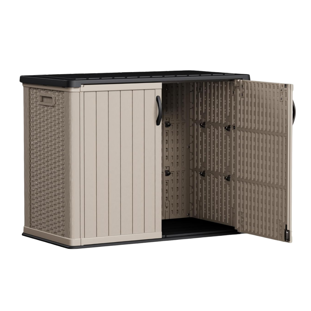 Waterproof Resin Outdoor Storage Cabinet – 26 Cubic Feet with Lock