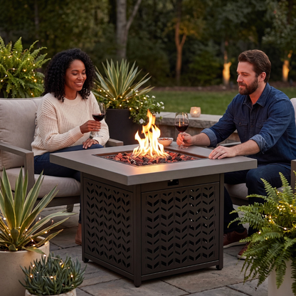 Gas Fire Pit Table 28 Inches – 50000 BTU Steel Propane Heater