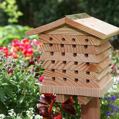 Eco-Friendly Cedar & Copper Bee Sanctuary with Custom Holes