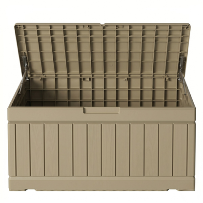 Hydraulic Lid Storage Box - 295L Resin Deck Organizer