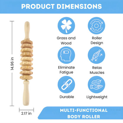Massage Roller for Fascia Made of Wood