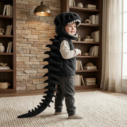 Baby Hoodie in Dinosaur Plush Design