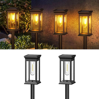 Stylish Solar Garden Lights with Elegant Glass and Metal Design