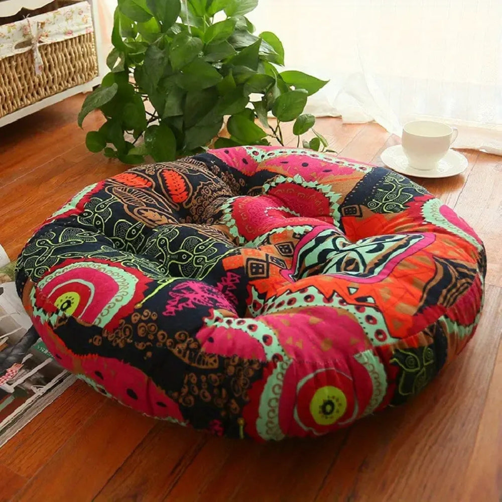 Vibrant Round Cotton Floor Seat Cushion for Cozy Living