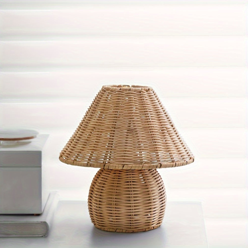 Handcrafted Bamboo Rattan Table Lamp – Elegant Home Lighting