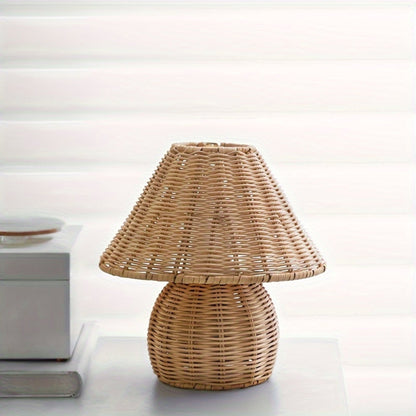 Handcrafted Bamboo Rattan Table Lamp – Elegant Home Lighting