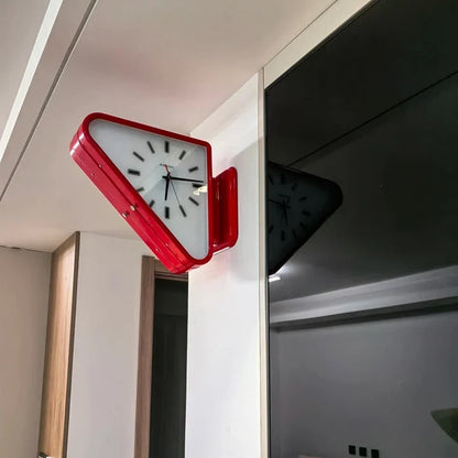 Elegant Dual-Sided Geometric Wall Clock for Modern Spaces