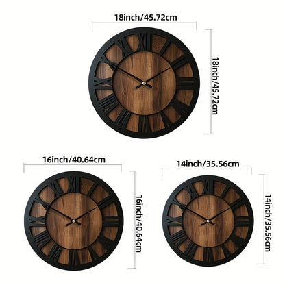 Rustic Elegance Wall Clock with Roman Numerals