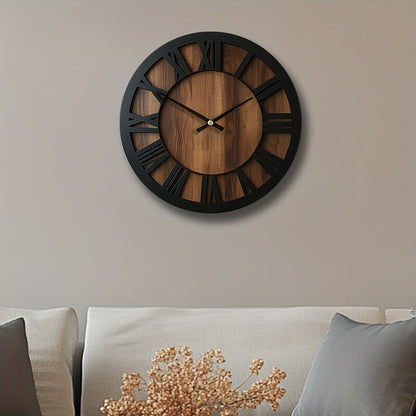 Rustic Elegance Wall Clock with Roman Numerals