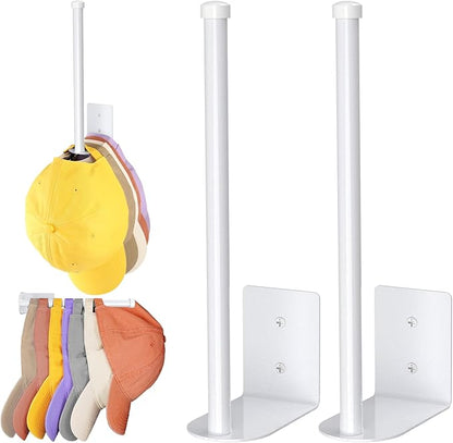 Wall-Mounted Cap Storage Organizer - 2-Piece Stainless Steel Rack