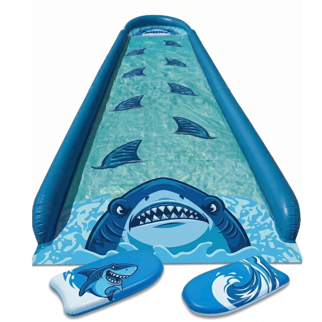 30-Foot Water Slide with 2 Bodyboards and Integrated Sprinkler