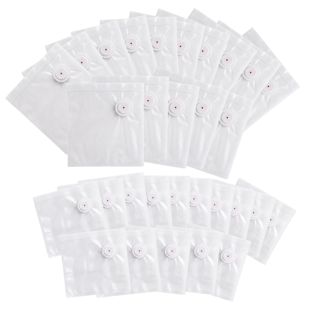 30 Count Reusable Food Storage Bags for Vacuum Sealing in Kitchen
