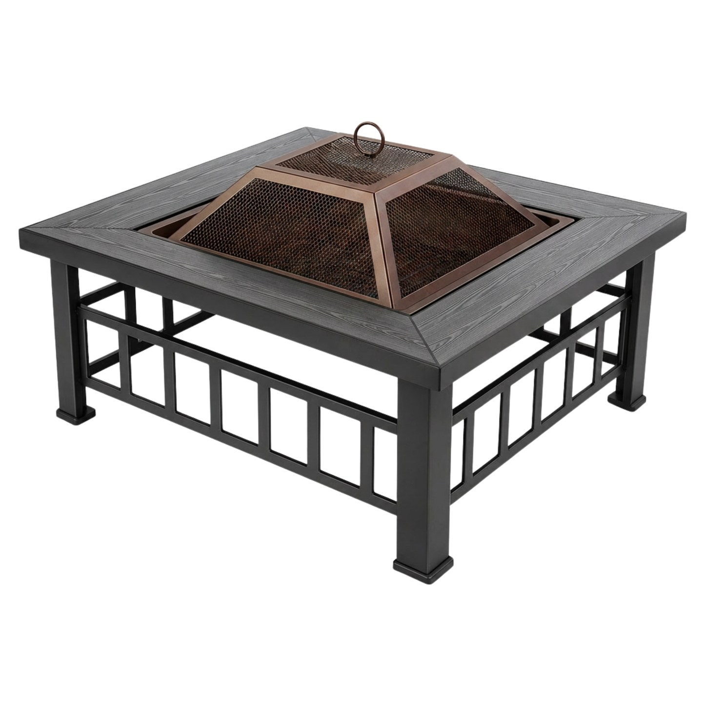 Metal Fire Bowl Table for Outdoors - 32 Inch Wood Burning Design