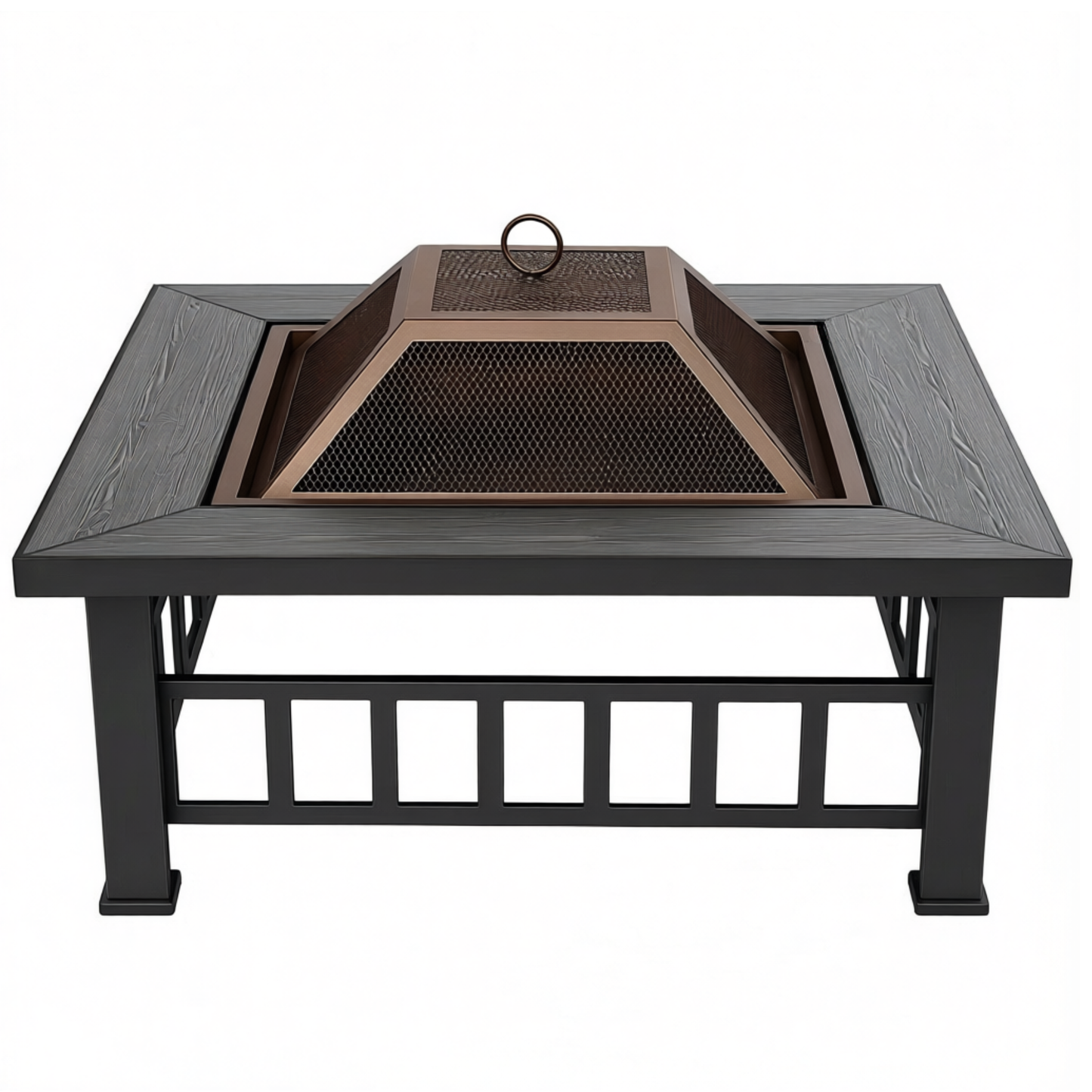 Metal Fire Bowl Table for Outdoors - 32 Inch Wood Burning Design