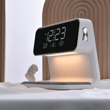 Multi-Functional Touch Lamp with Clock & Wireless Charger