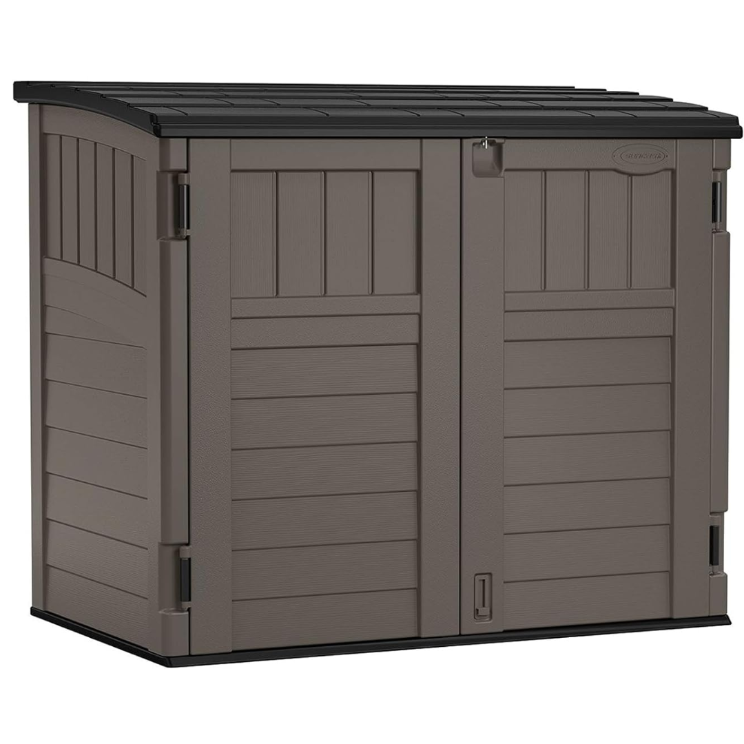 Outdoor Storage Shed 34 Cu Ft with Floor Base - Horizontal Resin Design