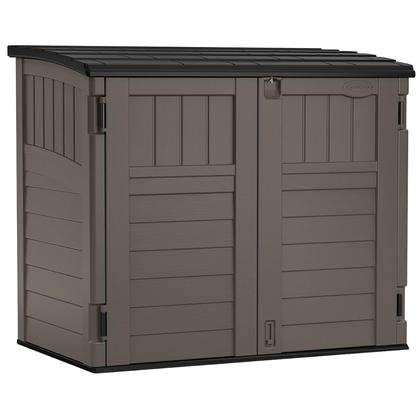Outdoor Storage Shed 34 Cu Ft with Floor Base - Horizontal Resin Design