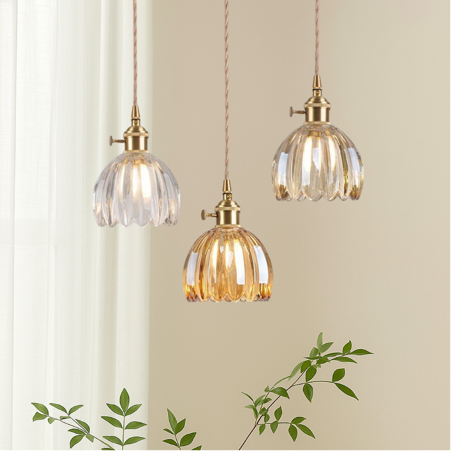 Elegant Textured Glass Pendant Light with Adjustable Height