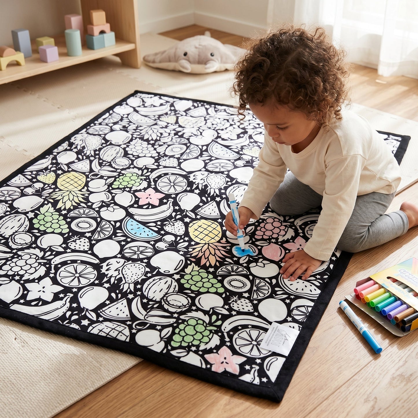 Coloring Blanket with Meadow Design