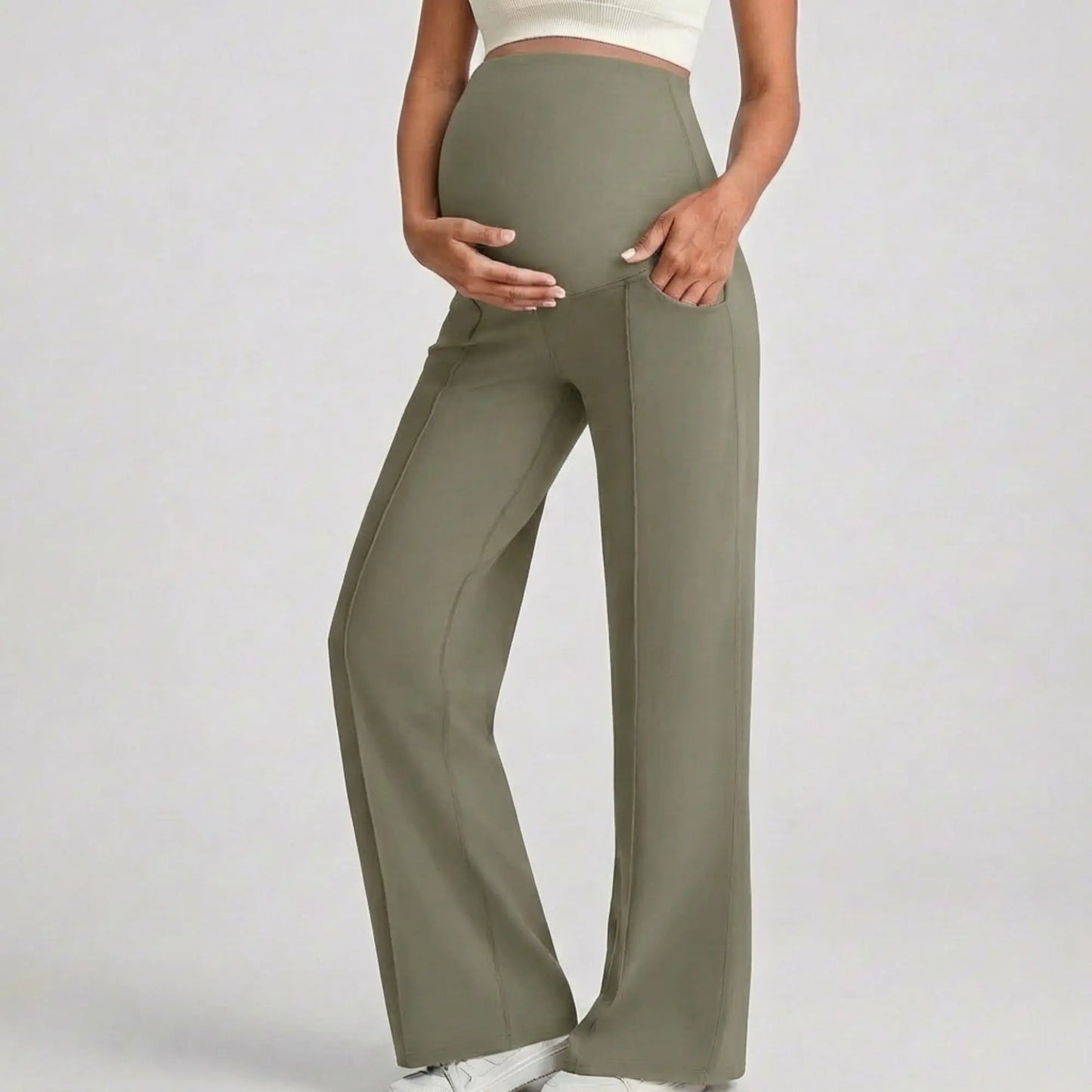 Yoga Pants with Flared Legs in Cloud Design