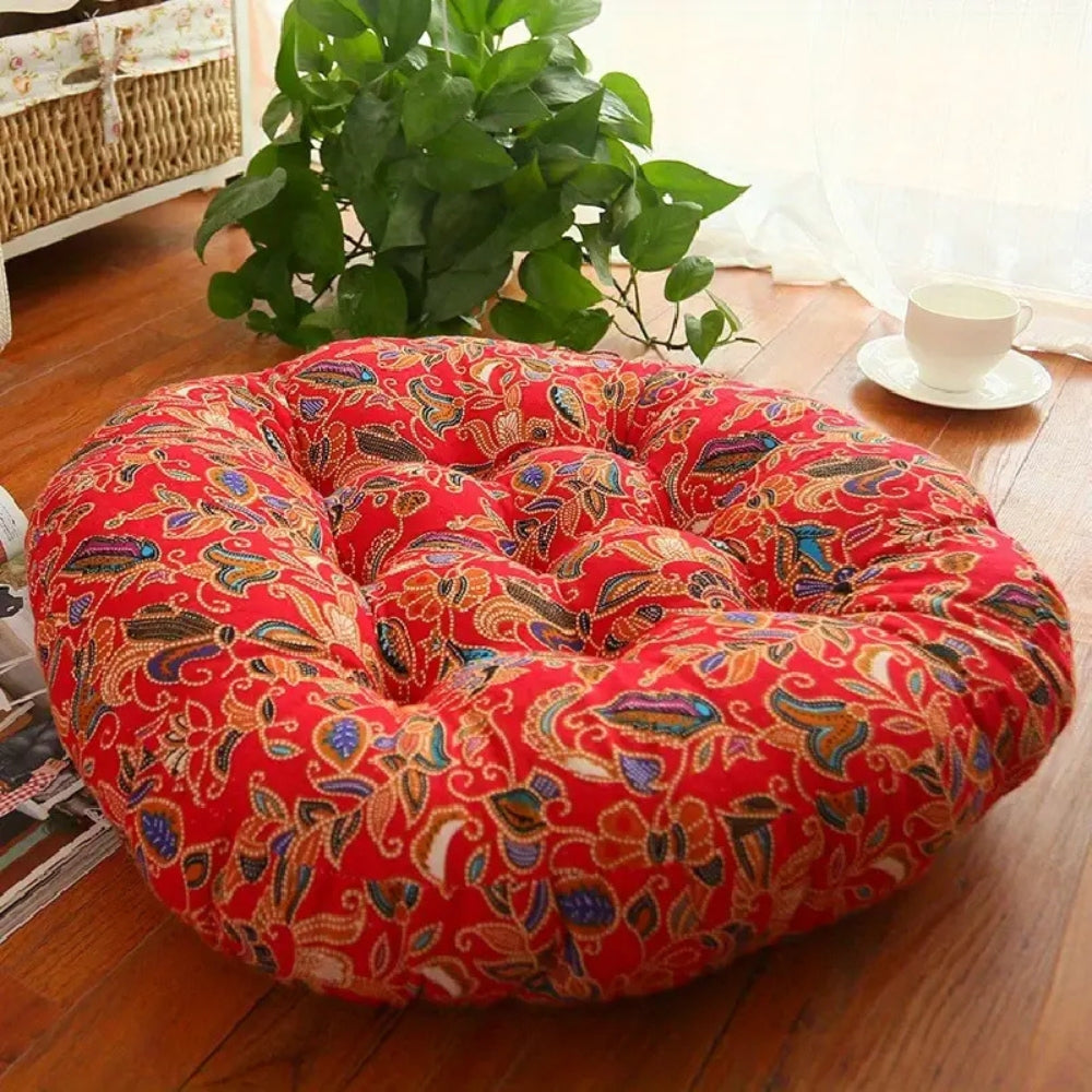Vibrant Round Cotton Floor Seat Cushion for Cozy Living
