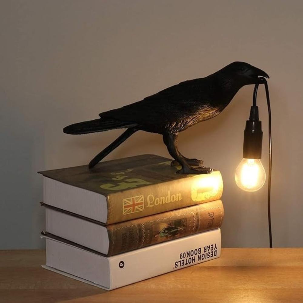 Mystic Raven Table Lamp for Enchanting Home Decor
