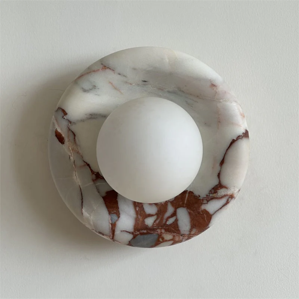 Chic LED Wall Sconce with Marble Accent - Stylish Lighting