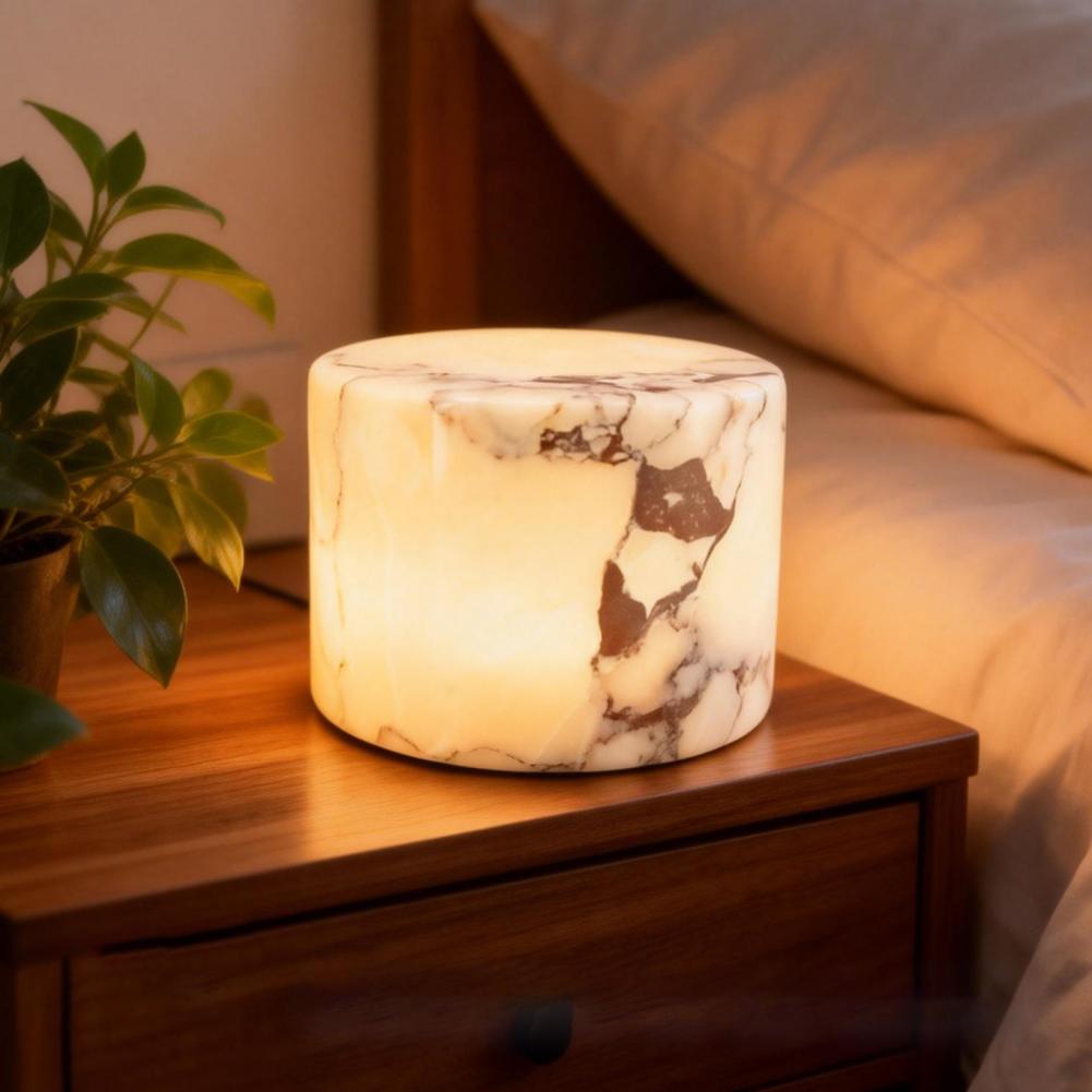 Elegant Marble LED Lamp with USB-C Charging & Custom Brightness