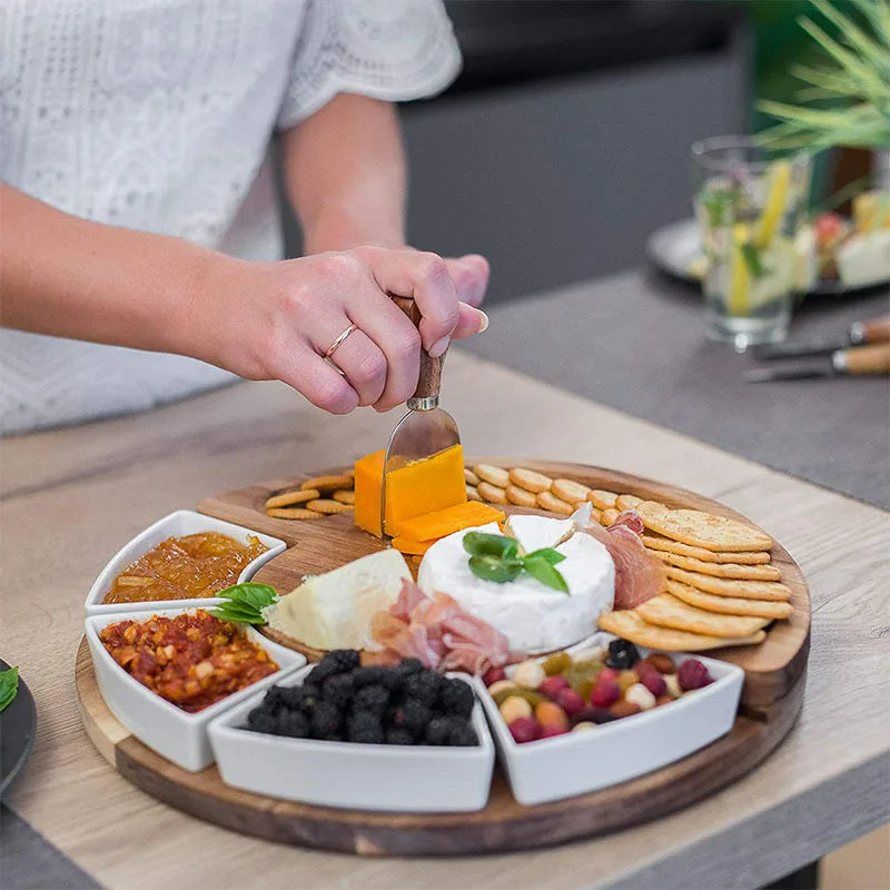 Elegant Entertaining Platter Set with Cheese Board & Tools