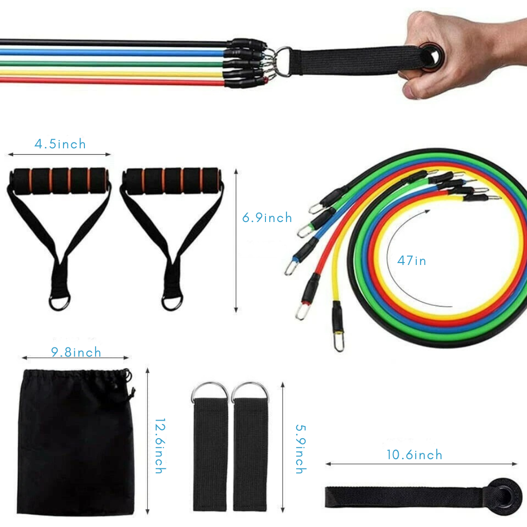 Set of 11 Resistance Bands for Strength Training