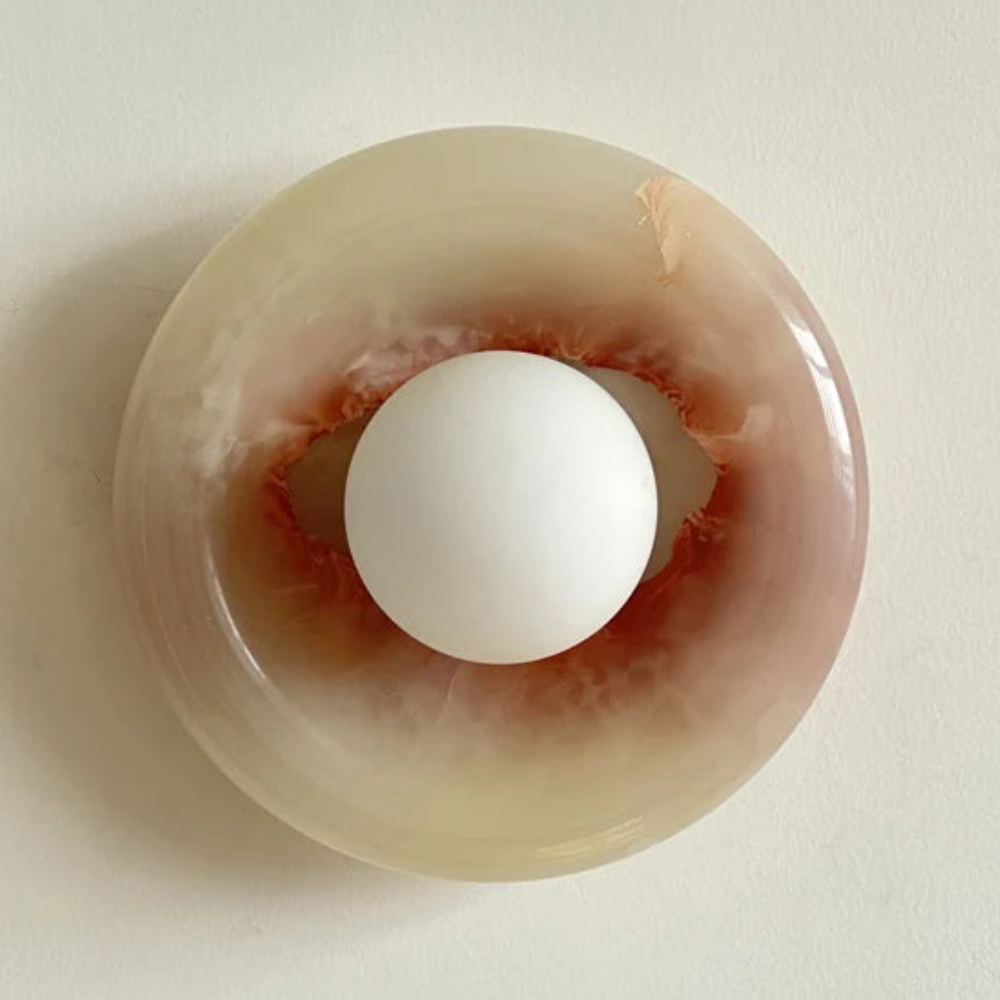 Chic LED Wall Sconce with Marble Accent - Stylish Lighting