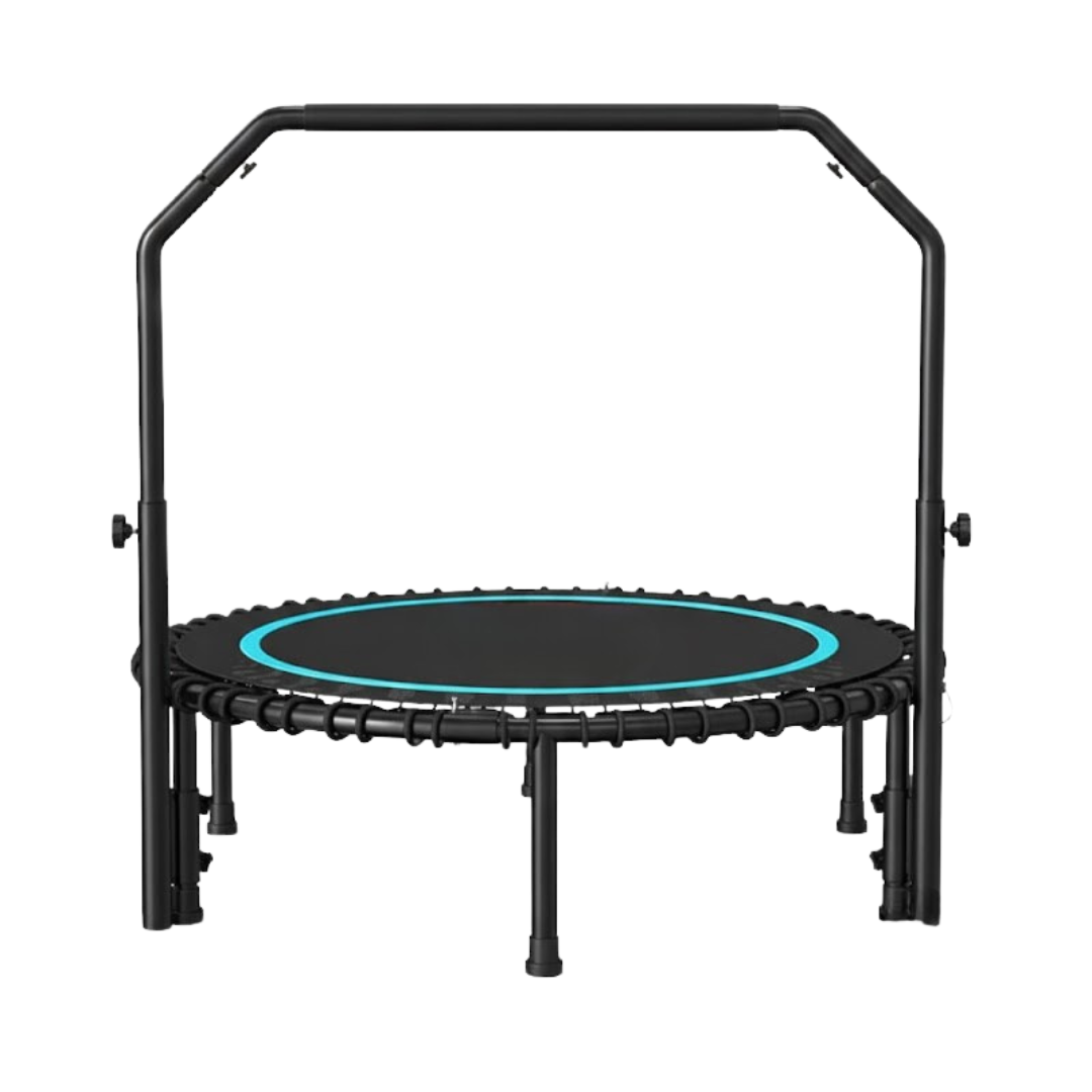 Adjustable Bar Mini Trampoline - 40-Inch Rebounder with Bungee Cords