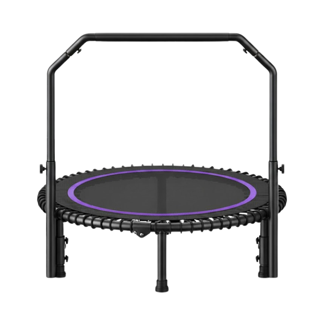 Adjustable Bar Mini Trampoline - 40-Inch Rebounder with Bungee Cords