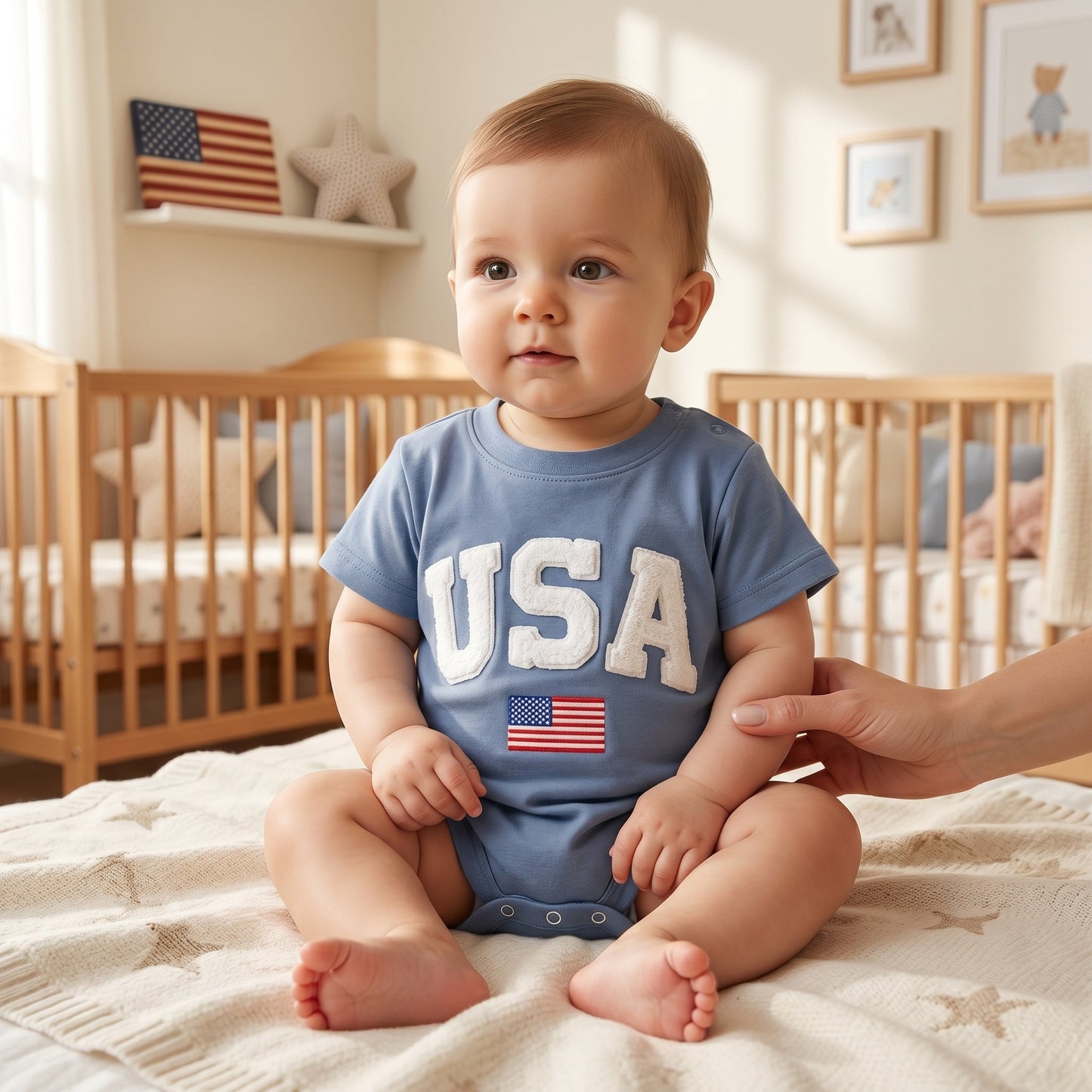 Infant Romper with Patriotic Design