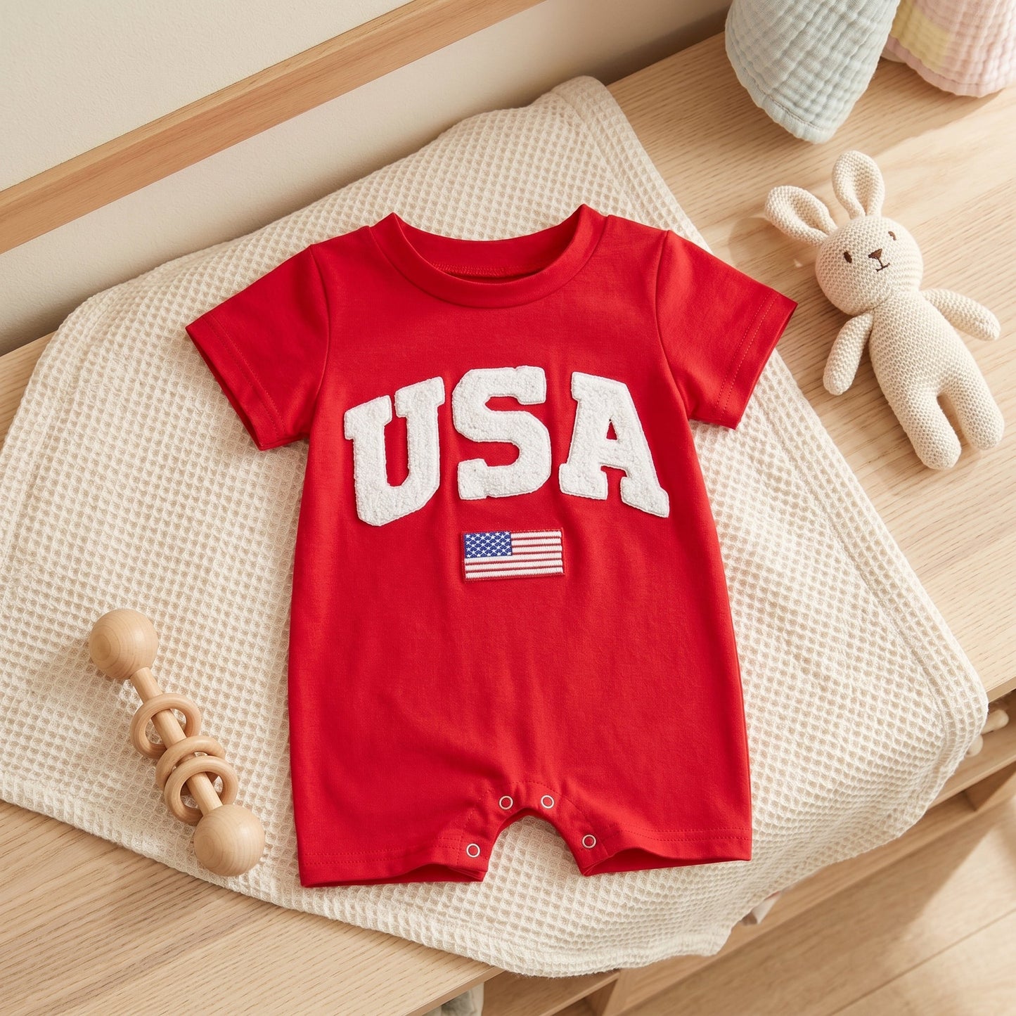 Infant Romper with Patriotic Design