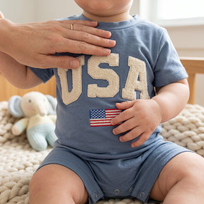 Infant Romper with Patriotic Design