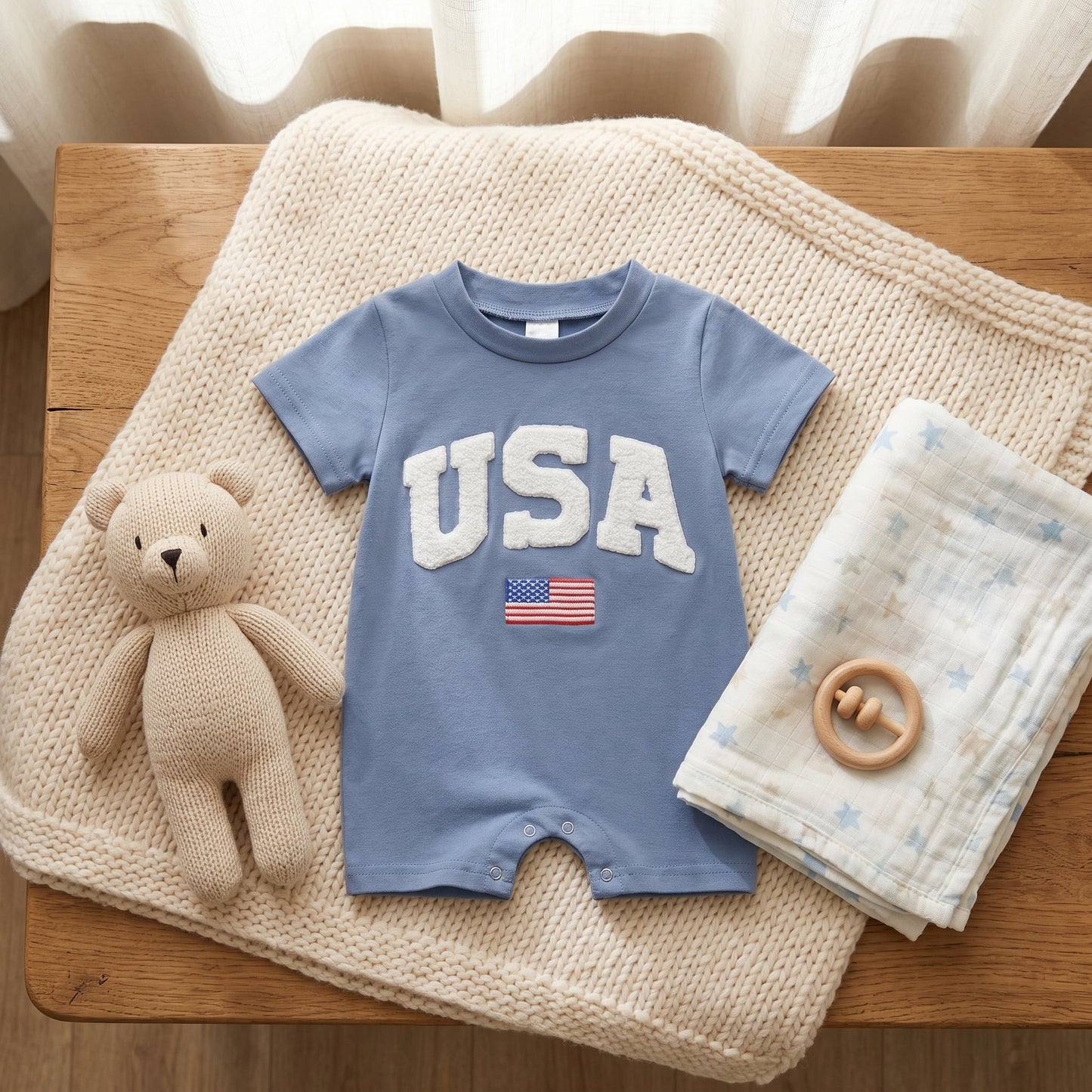 Infant Romper with Patriotic Design