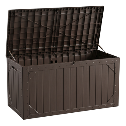 Lockable Flip Lid Garden Storage Chest – 420L Resin Deck Box