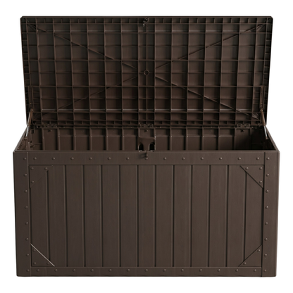 Lockable Flip Lid Garden Storage Chest – 420L Resin Deck Box