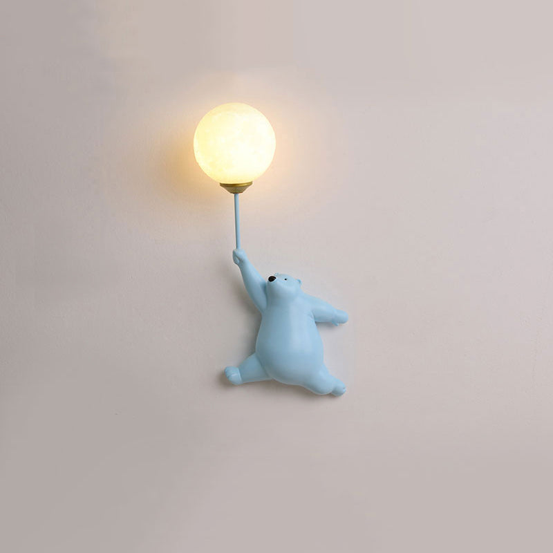 Charming Bear Balloon Wall Lamp for Kids' Spaces