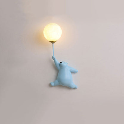 Charming Bear Balloon Wall Lamp for Kids' Spaces