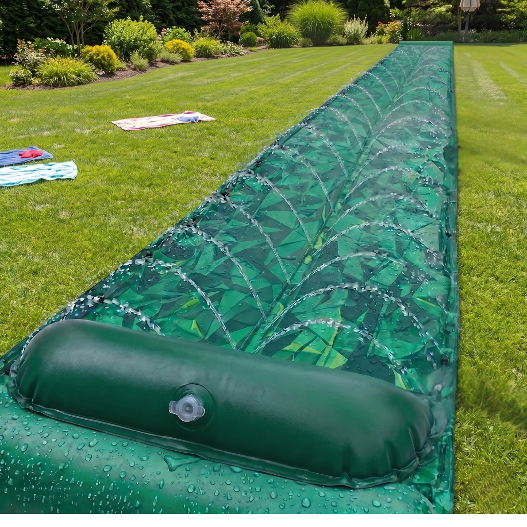 45-Foot Dual Lane Garden Water Slide with Sprinkler and 2 Body Boards